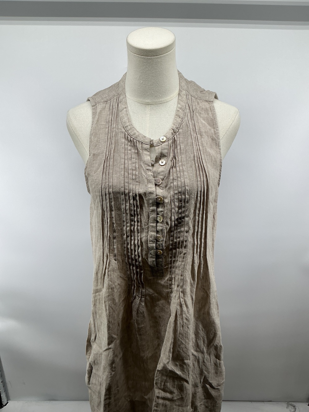 100% European Linen Sleeveless Swing Dress